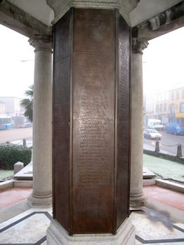 A panel at the memorial